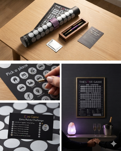 Scratch Position Cards – The Love Game Scratch-Off Poster for Couples | 100+ Hidden Challenges
