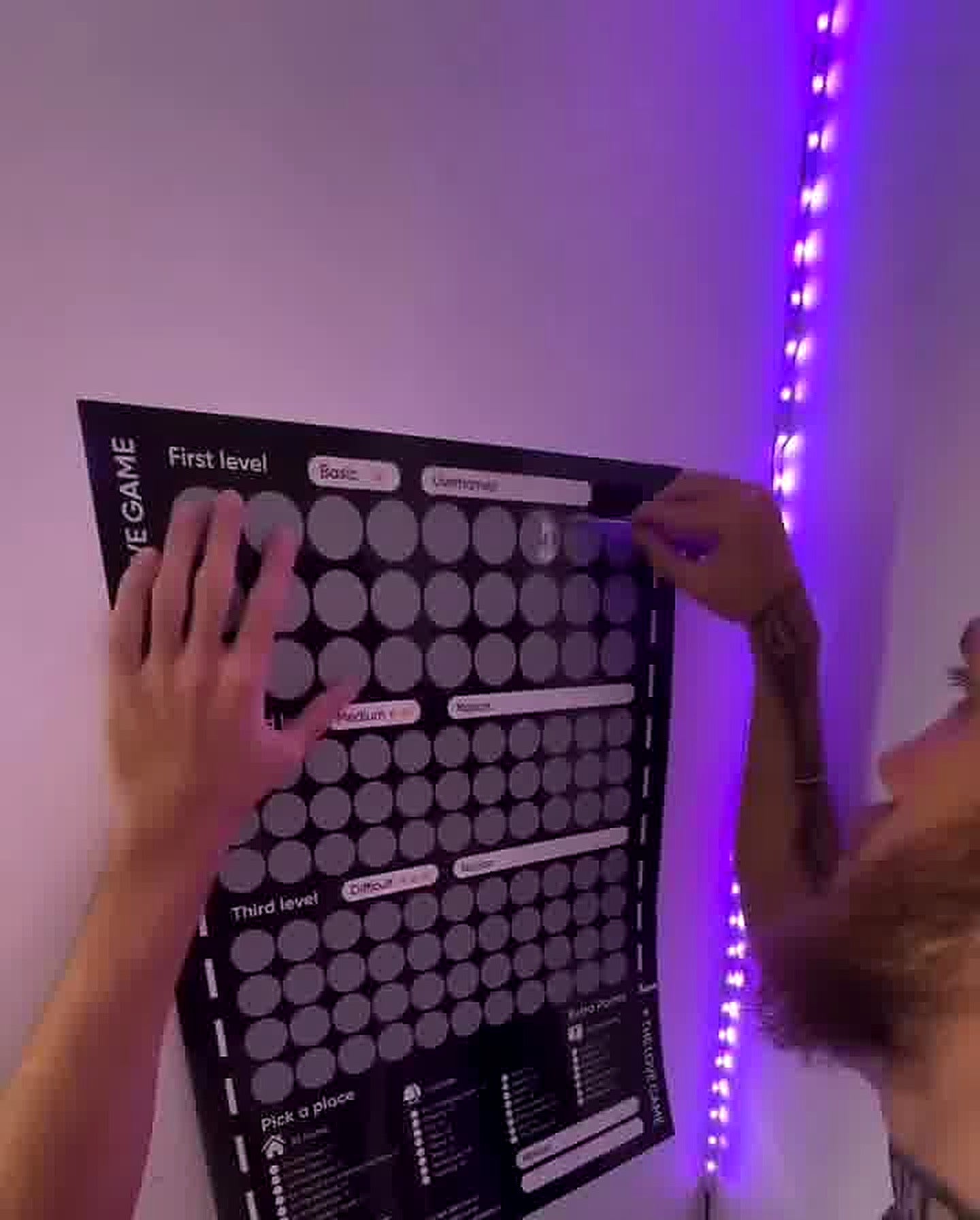 Scratch Position Cards – The Love Game Scratch-Off Poster for Couples | 100+ Hidden Challenges